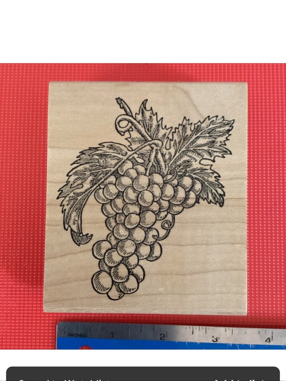 Vintage Stamps In Motion Wooden Grapes Stamp -